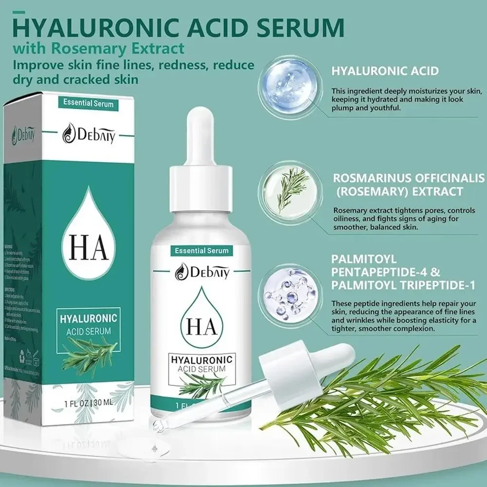 2.3% Hyaluronic Acid Serum With 4% Rosemary Extract (3 Pack 1fl.oz|30ml)New